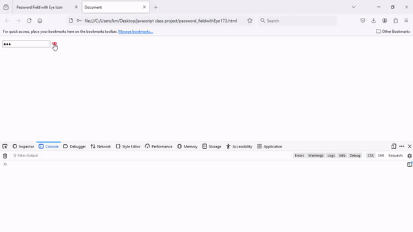 Create Javascript show and hide Password Toggle Button by OCEC